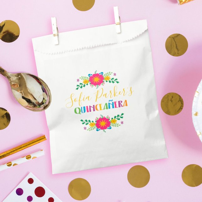 Mexican colorful Fiesta Quinceañera Favor Bag (Creator Uploaded)