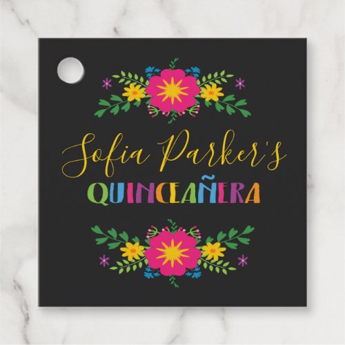 Mexican colorful Fiesta Quinceaera Favor Tags