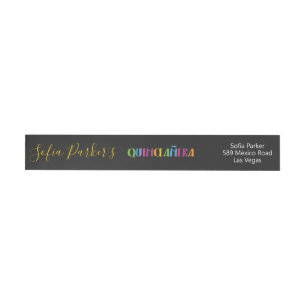 Mexican colorful Fiesta Quinceañera Wrap Around Label