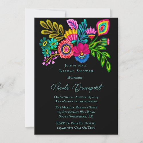 Mexican Colorful Flora Bridal Shower  Invitation