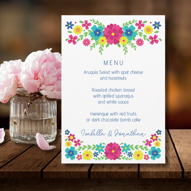 Mexican colorful flowers menu (Creator Uploaded)