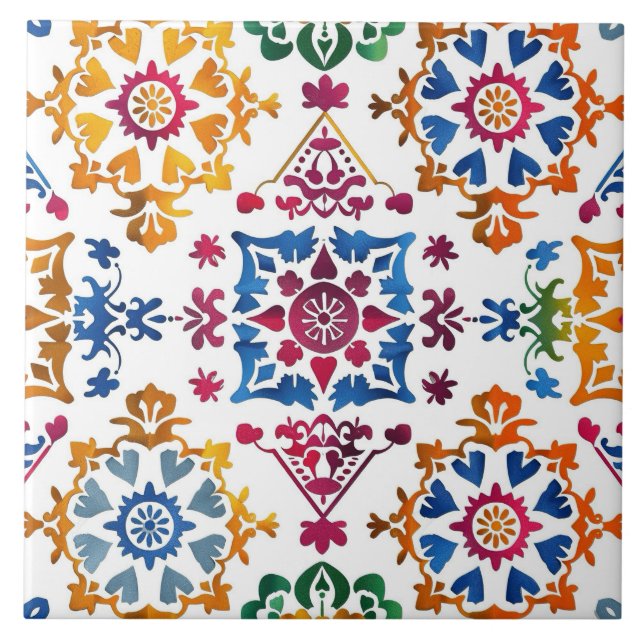 Mexican Colorful Star Tile (Front)