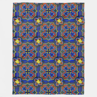 Mexican Colorful Tiles Fleece Blanket