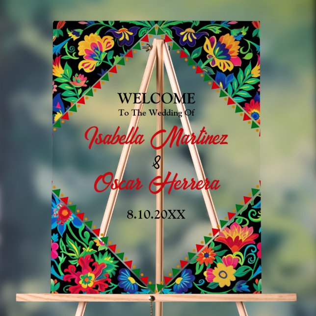 Mexican colorful wedding acrylic sign (Neutral)