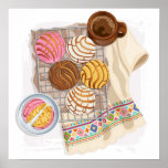 Mexican Conchas Pan Dulce &amp; Champurrado  Poster