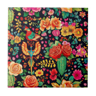 Mexican Corazón del Jardín Ceramic Tile