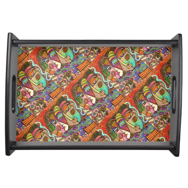 Mexican Couple In The Talavera Garden Serving Tray (Front)