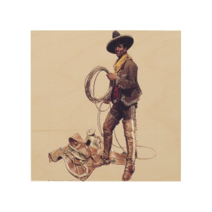 “Mexican Cowboy” by W Herbert Dunton Wood Wall Art