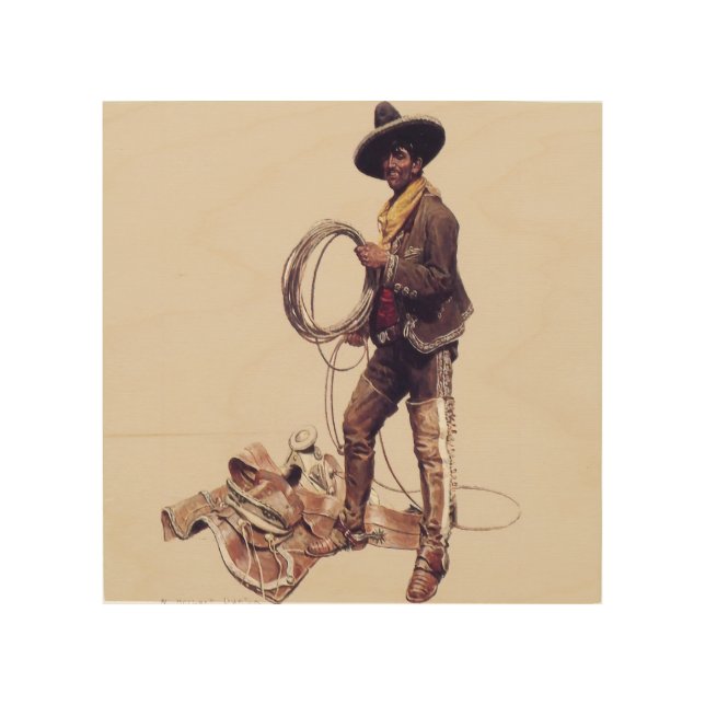 “Mexican Cowboy” by W Herbert Dunton  Wood Wall Art (Front)