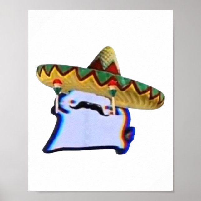 Mexican Crumb Cat Cuptoast Funny Dancing Meme  Poster (Front)