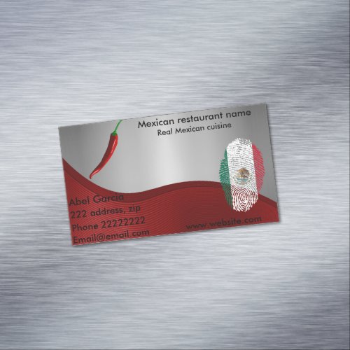 Mexican cuisine business card magnet
