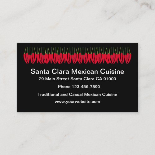 Mexican Cuisine Restaurant Business Cards