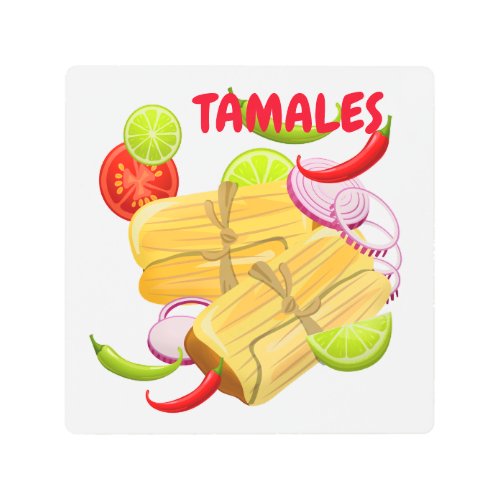 Mexican Cuisine Tamales Metal Print