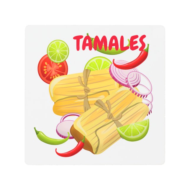 Mexican Cuisine Tamales Metal Print (Front)