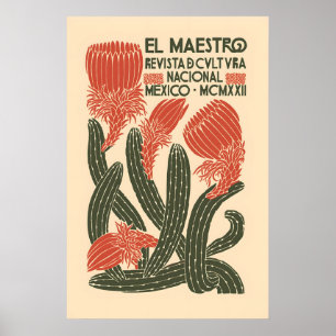 Mexican Cultural Poster El Maestro 1922 Vintage