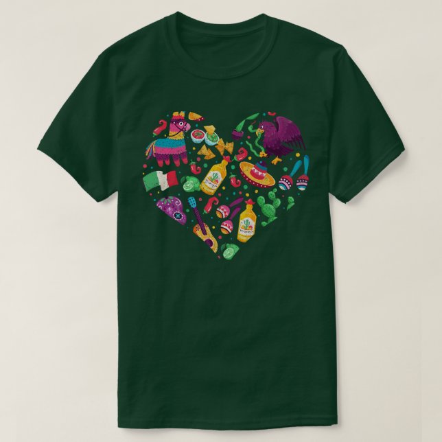 Mexican Culture Retro Sombrero Mexico T-Shirt (Design Front)