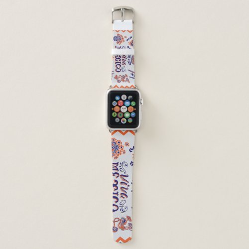 Mexican Culture Symbols Vintage Card Apple Watch Band