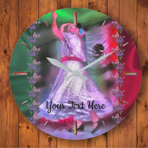 Mexican Dancer 0175 Large Clock