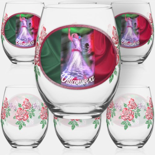 Mexican Dancer 0175 Stemless Wine Glass