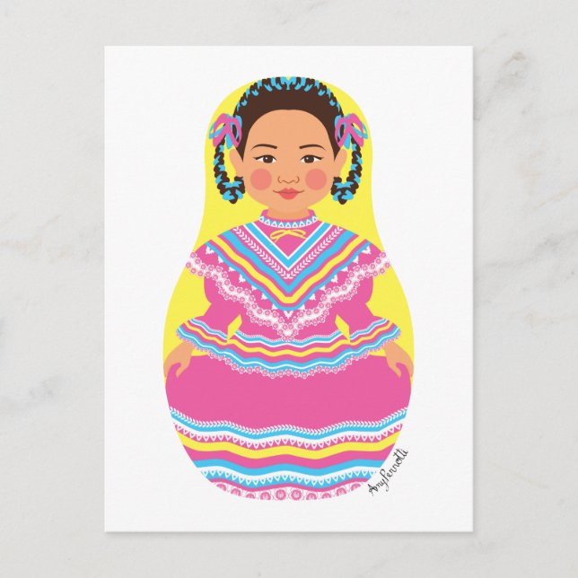 Mexican Dancer Matryoshka Postcard (Front)