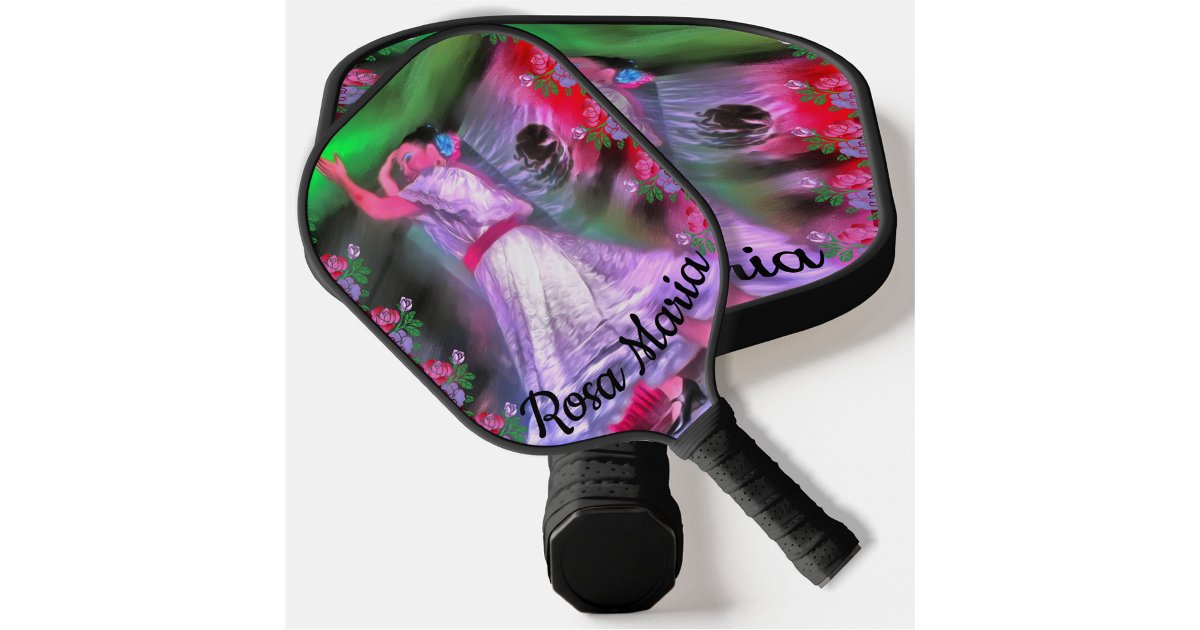 Mexican Dancer & Roses 0175 Pickleball Paddle Zazzle