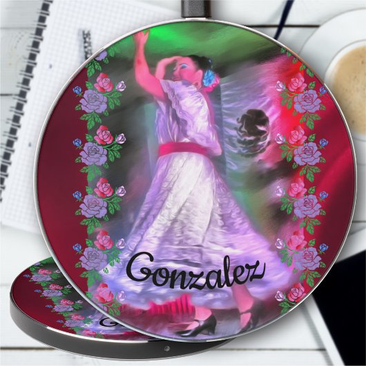 Mexican Dancer & Roses 0175 Wireless Charger