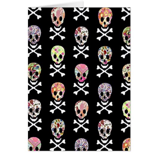 Mexican Day of Dead Skull Crossbones Cards (Front)