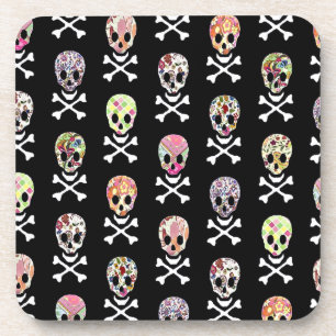 Mexican Day of Dead Skull Crossbones Coaster