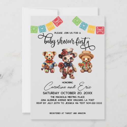Mexican Day of the Dead Baby Shower Fiesta Invitation