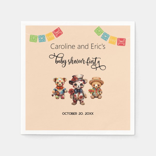Mexican Day of the Dead Baby Shower Fiesta Napkins (Front)
