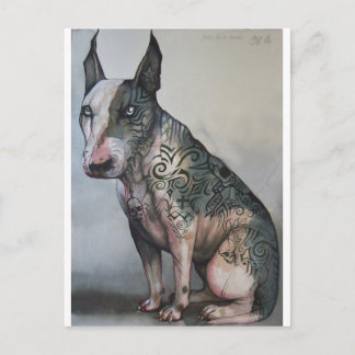 Mexican day of the dead bull terrier postcard