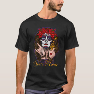 Mexican Day Of The Dead La Santa Muerte Halloween T-Shirt