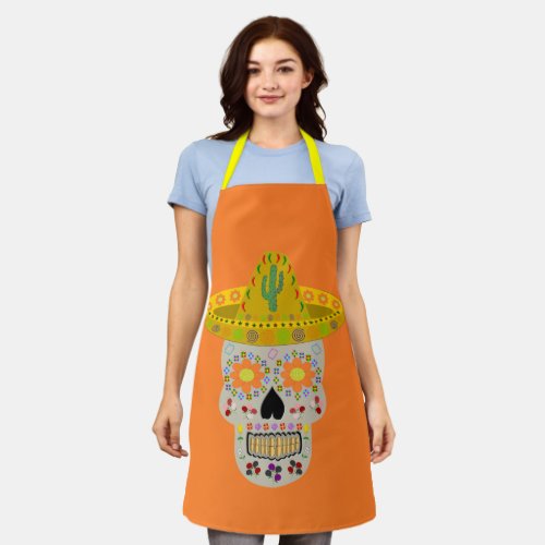 Mexican Day of the Dead Skull  Apron
