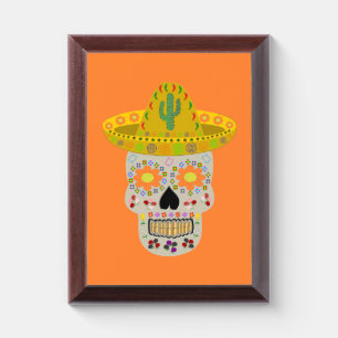 Mexican Day of the Dead Skull  Award Plaque