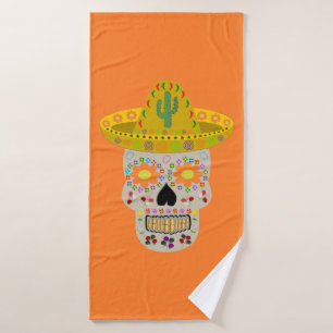 Mexican Day of the Dead Skull Bath Towel