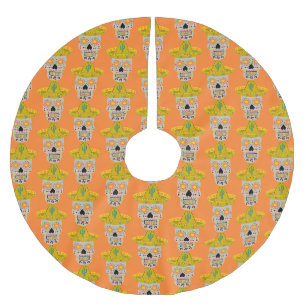 Mexican Day of the Dead Skull Brushed Polyester Tree Skirt