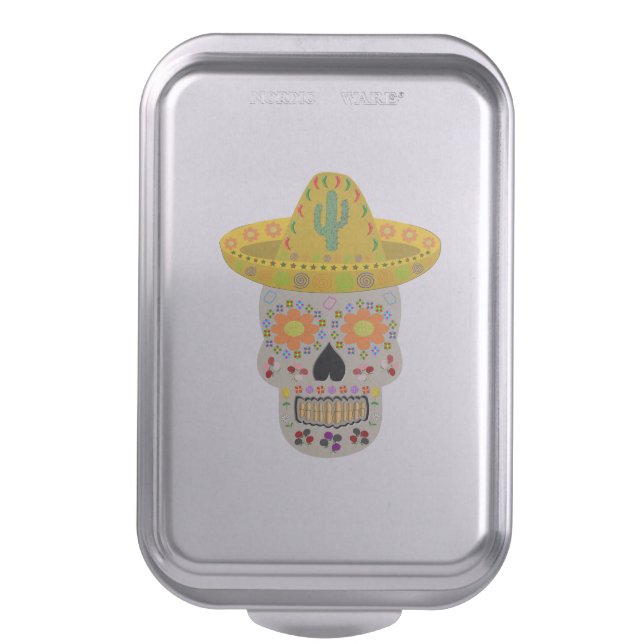 Mexican Day of the Dead Skull  Cake Pan (Front Vertical)