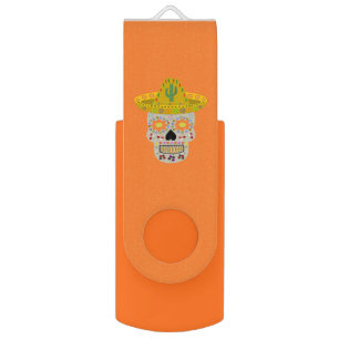 Mexican Day of the Dead Skull Custom Flash Drive