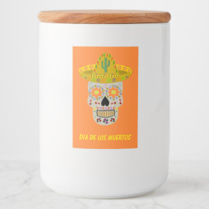 Mexican Day of the Dead Skull Custom Food Label