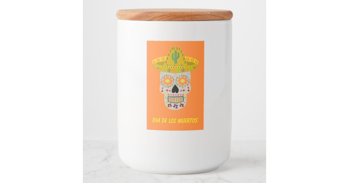Mexican Day of the Dead Skull Custom Food Label | Zazzle