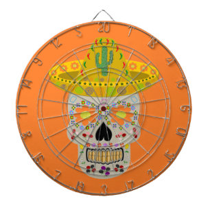 Mexican Day of the Dead Skull Dart Board