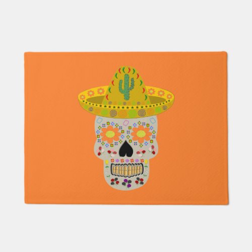 Mexican Day of the Dead Skull  Doormat