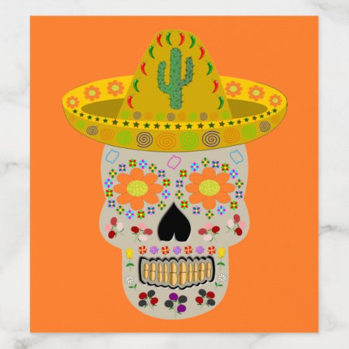 Mexican Day of the Dead Skull  Envelope Liner