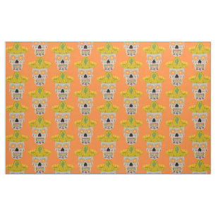 Mexican Day of the Dead Skull  Fabric