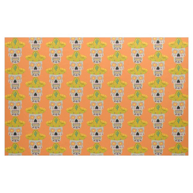 Mexican Day of the Dead Skull  Fabric (Fat Quarter)