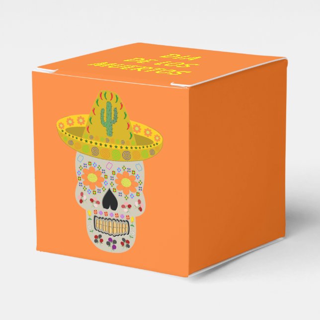 Mexican Day of the Dead Skull  Favor Boxes (Front Side)