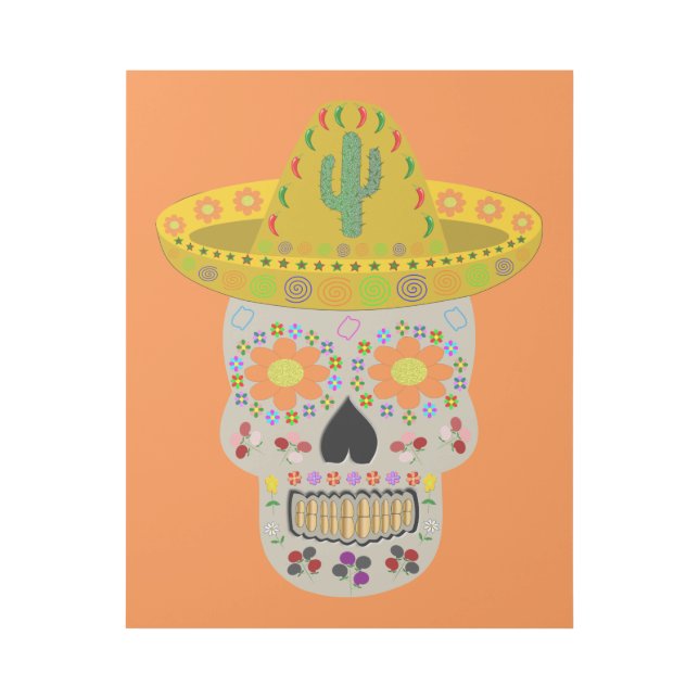 Mexican Day of the Dead Skull  Gallery Wrap (Front)