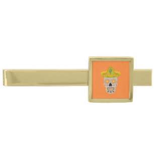 Mexican Day of the Dead Skull Gold Finish Tie Bar