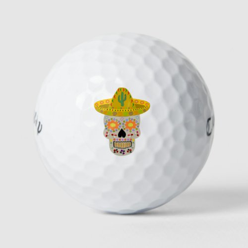 Mexican Day of the Dead Skull  Golf Balls
