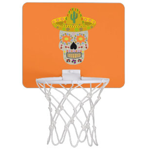 Mexican Day of the Dead Skull  Mini Basketball Hoop